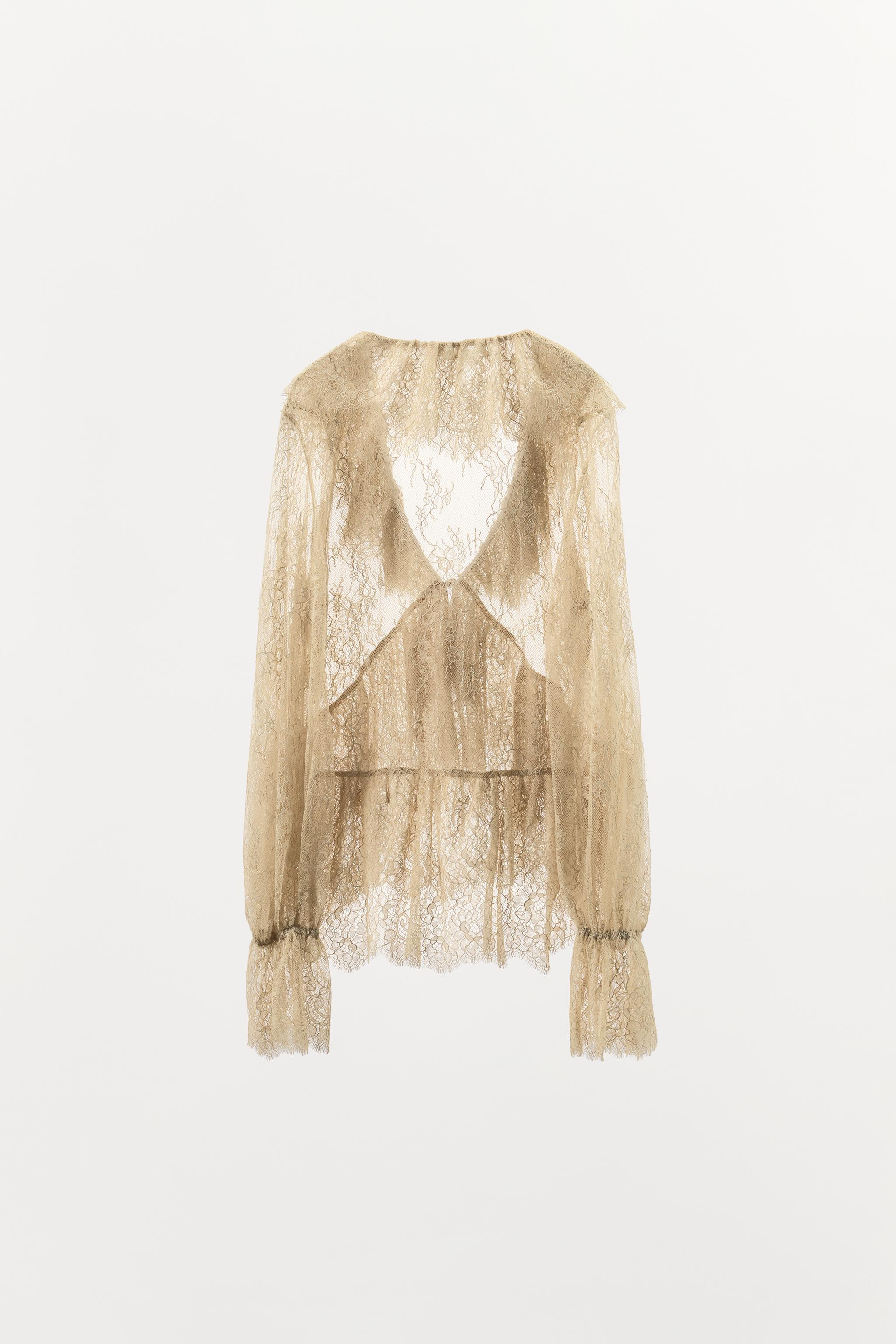 LACE SHIRT WITH RUFFLES ZW COLLECTION LIMITED EDITION | Zara UK