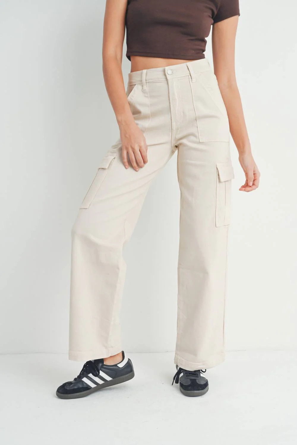 Lightweight Stretch Cargo Pants In Taupe | Shop Simon