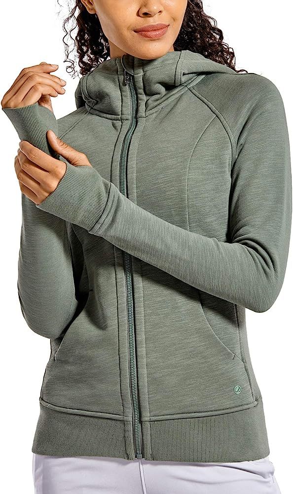 Women's Cotton Hoodies Sport Workout Full Zip Hooded Jackets Sweatshirt | Amazon (US)