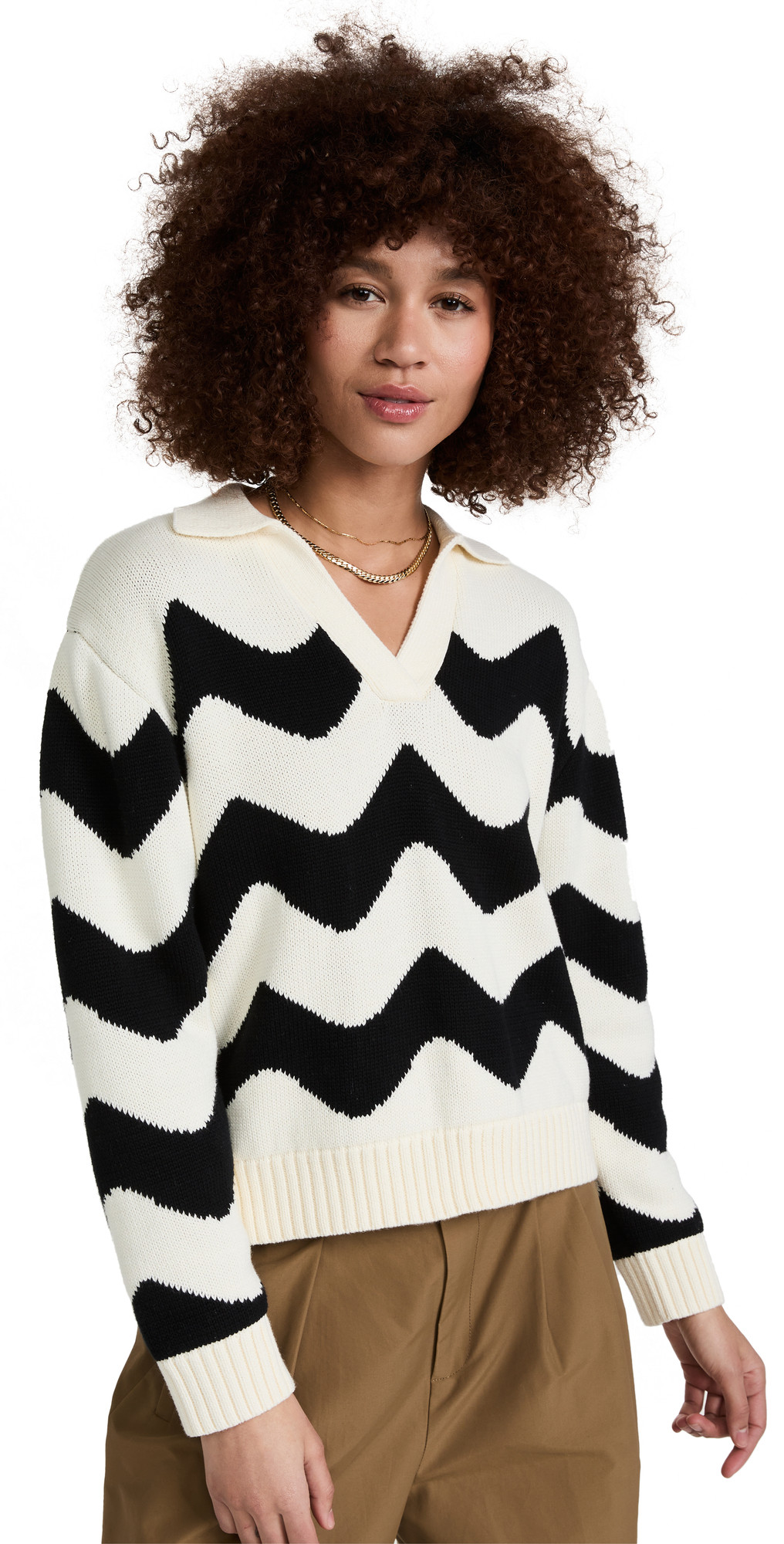 Dalia Mono Wave Polo Sweater | Shopbop
