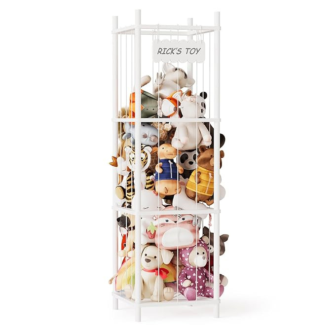 SpaceAid Stuffed Animal Storage Organizer, Wood Animals Zoo Toy Plushies Storage Holder, Large Ca... | Amazon (US)