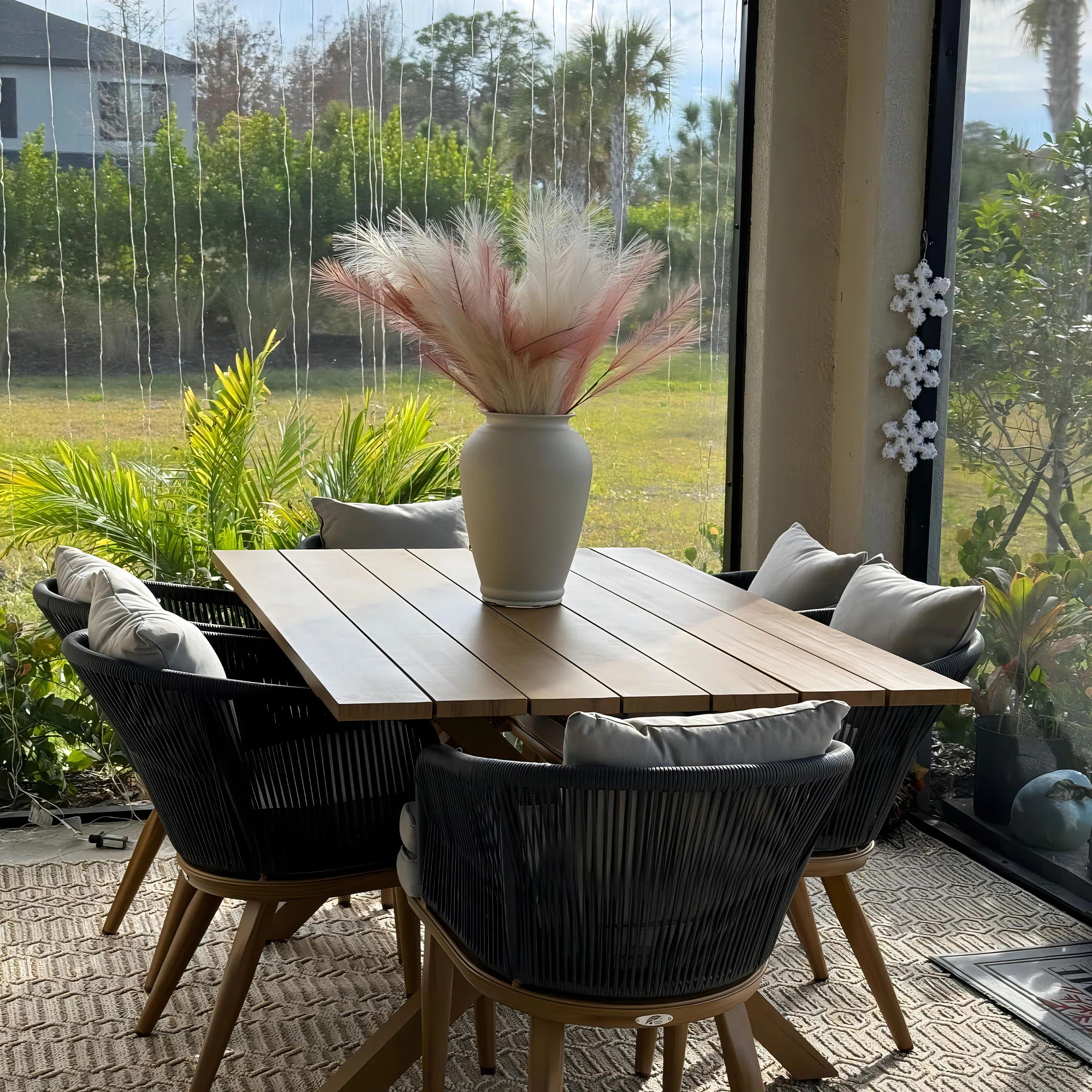 Braylin 6 - Person Wicker Patio Dining Set with Rectangular Table , Cushions Included | Wayfair North America