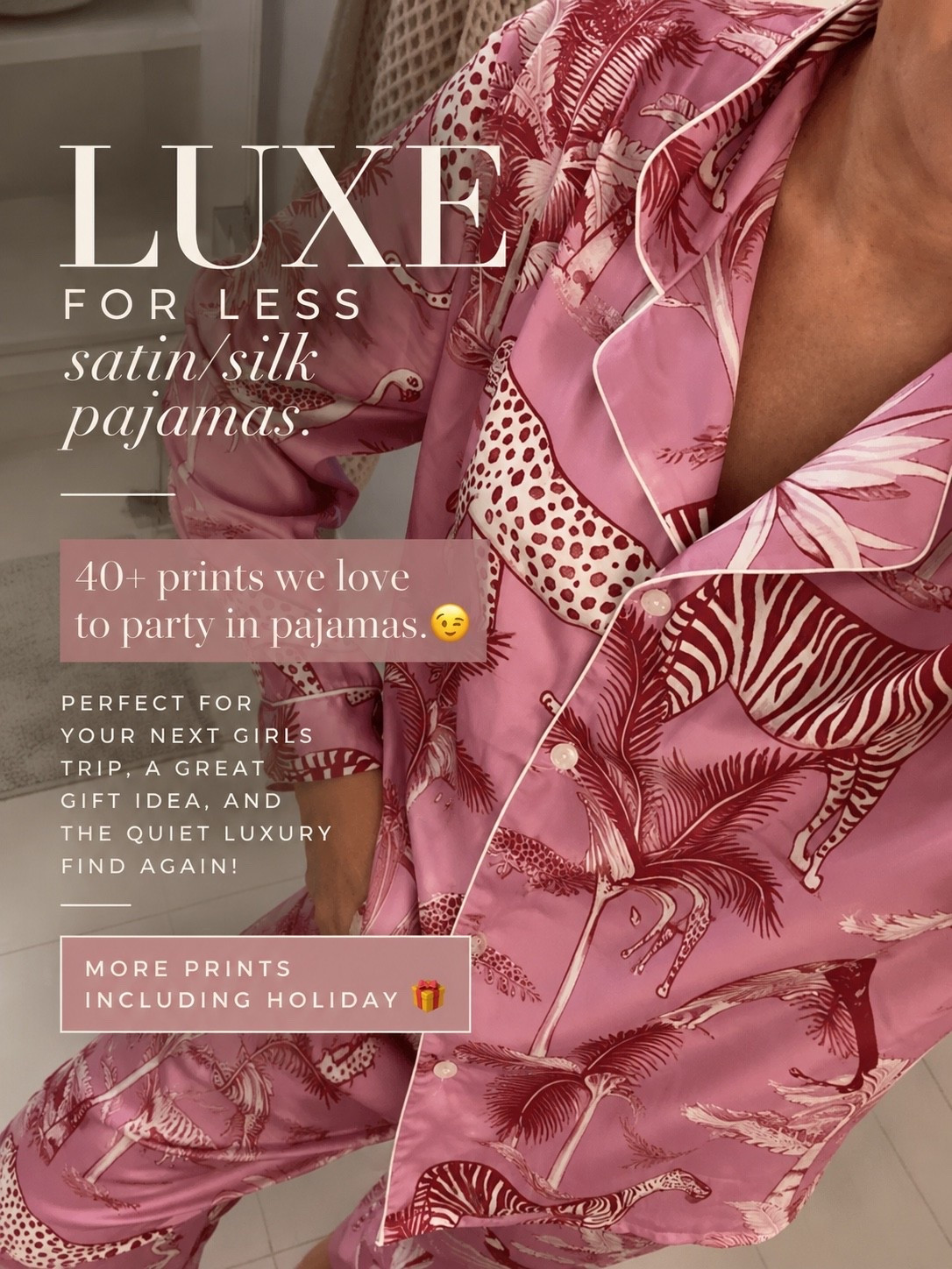 Luxe for less satin pajamas! Several prints and colors. Great gift idea too from Amazon! ✨ on sale too! 🥂



Pajamas. Luxury. Luxe for less. Gift guide