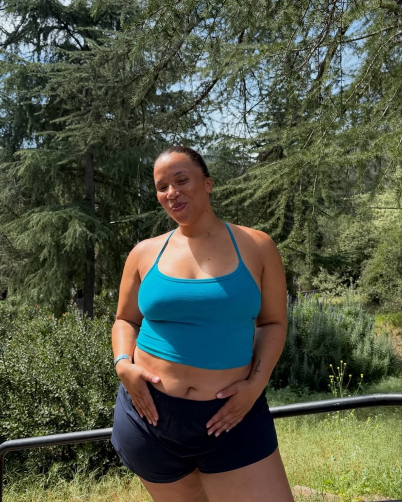 always going to say yes to a dance party in the woods with beyond yoga 🩵✨wearing a size xl 

#LTKBump #LTKootd #LTKActive