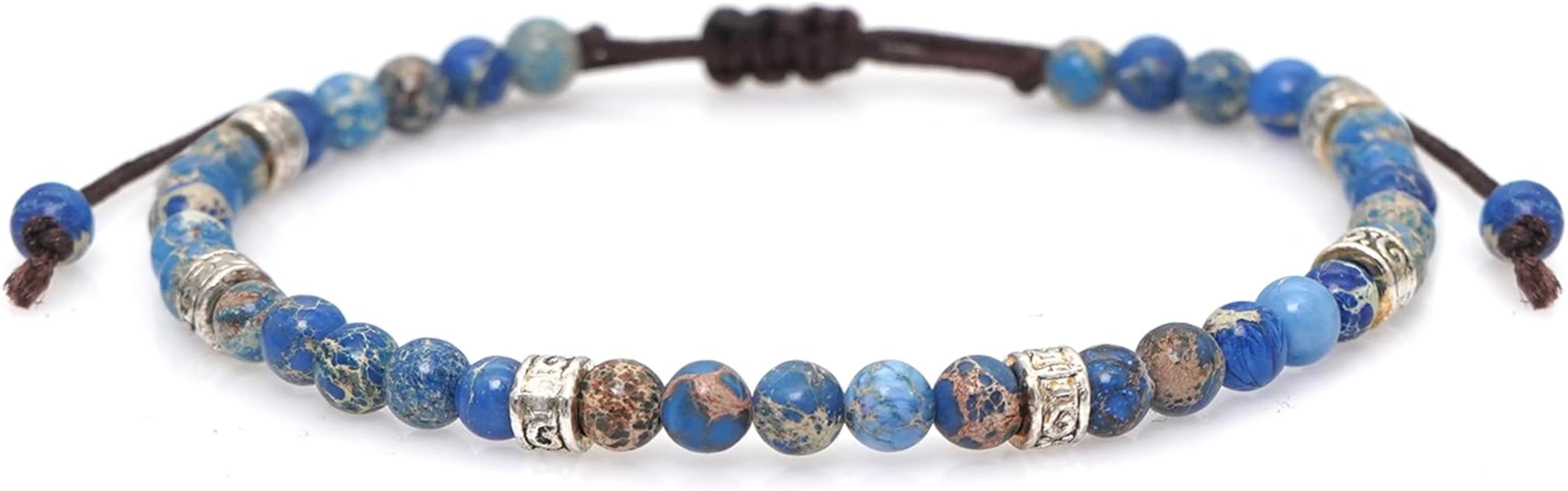 Beaded Bracelet Adjustable Stone String Bracelet Bohemian Colorful Beads Strand Bracelets for Wom... | Amazon (US)