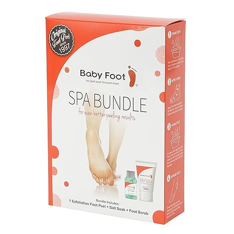 Baby Foot Spa Bundle - Original Exfoliant Foot Peel + Premium Salt Soak and 1 Foot Scrub - Baby F... | Amazon (US)