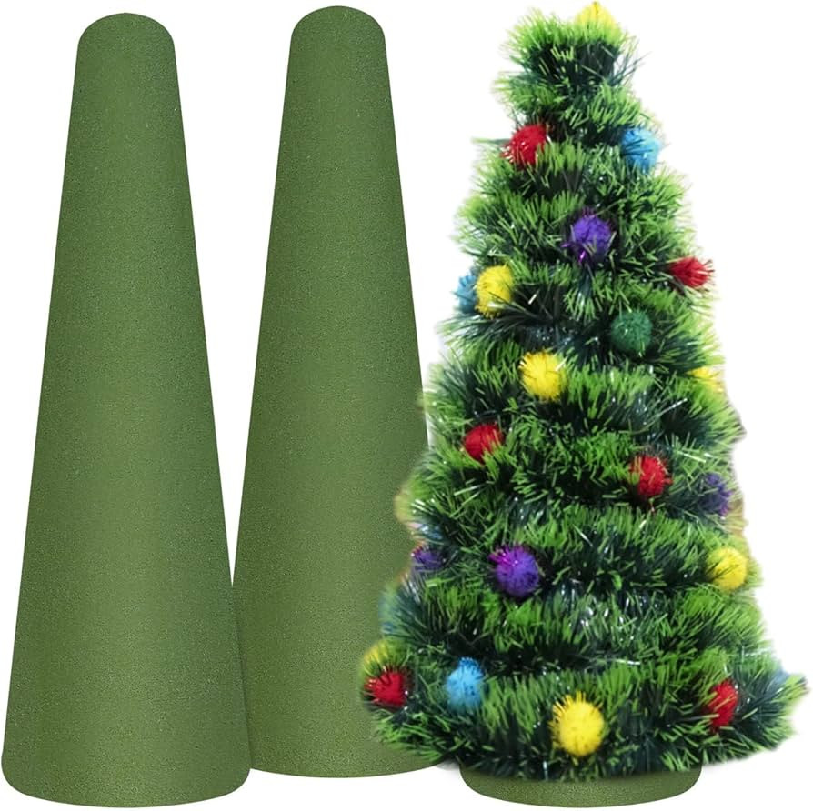 CCINEE Floral Foam Cone, 2 Packs 11.8×3.93 inch Wet Green Florist Floral Block Flowers Arrangeme... | Amazon (US)
