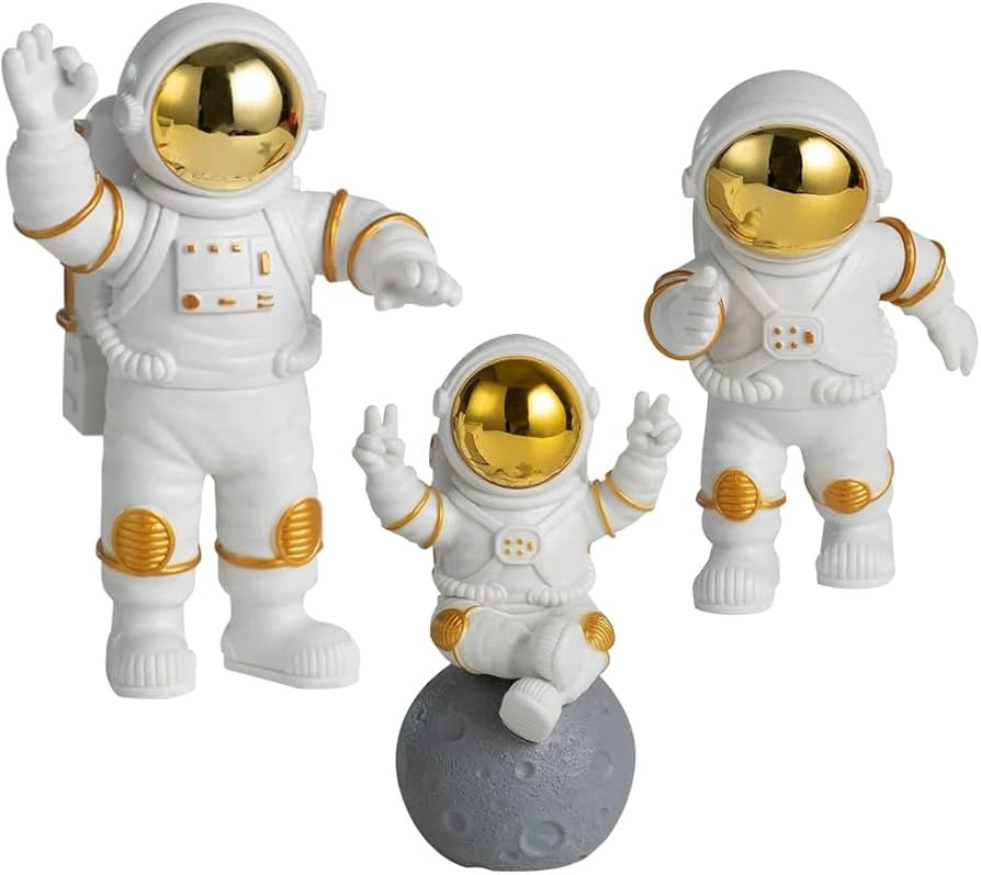 3 Pcs Astronaut Figurine Decor, Cool Cute Space Man Sculpture Decoration for Men Space Figure Orn... | Amazon (US)