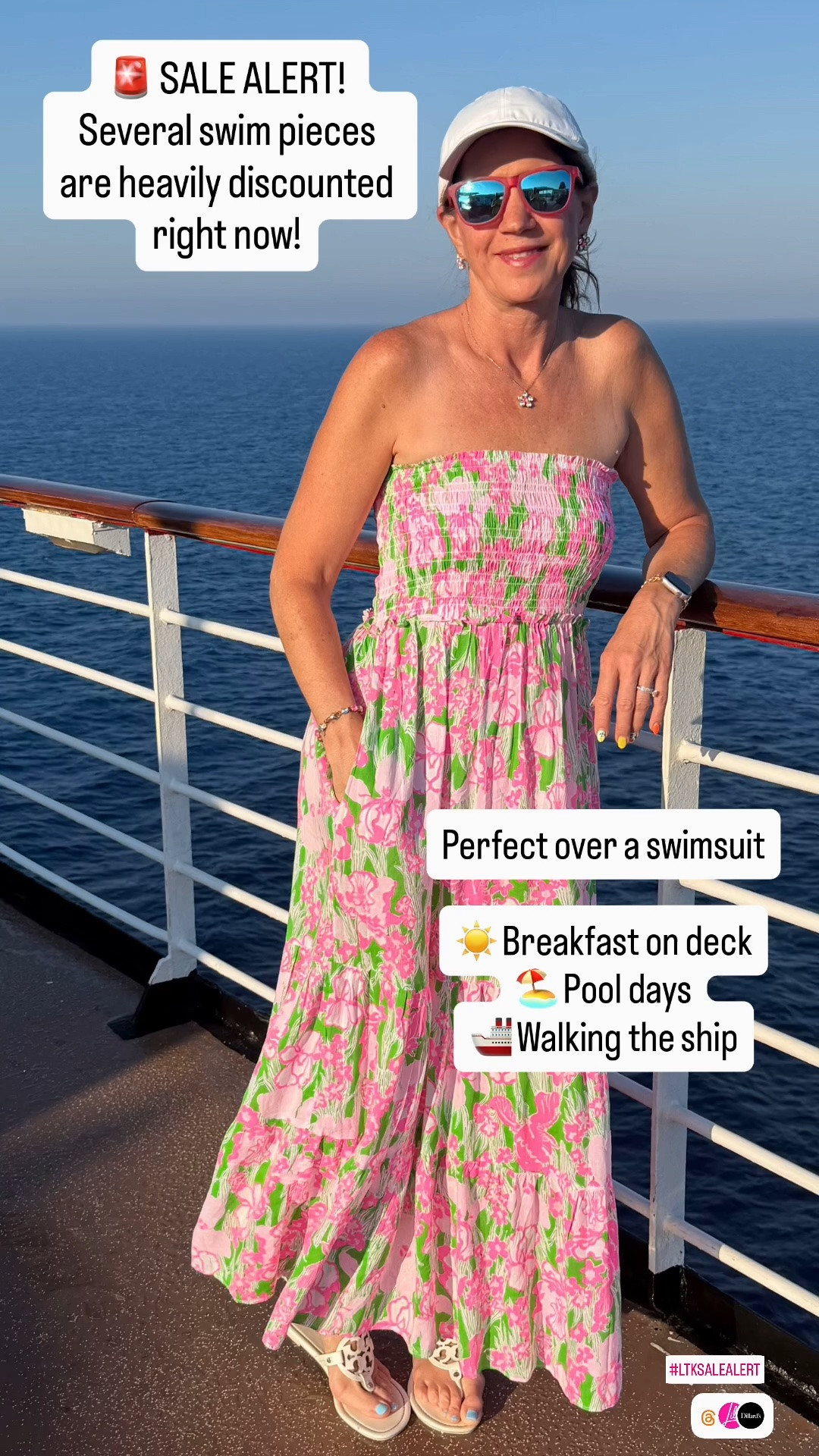Swim Cover-up 

One of my favorite outfits from our Mediterranean cruise was this gorgeous smocked maxi cover-up. I wore it over my swimsuit on our relaxing sea days, whether I was grabbing breakfast, walking the deck, or enjoying the sunshine.

It’s lightweight, comfortable, has pockets, and was so easy to throw on throughout the day.

✨ Wearing size XS

Even better…this cover-up and several coordinating swim styles are now heavily discounted!

I’ll also be sharing the matching swimsuit because it’s just as cute! 💗

Shop everything through my LTK before your size is gone!

 #LillyPulitzer #LillyStyle #ResortWear #SwimCoverUp #CruiseStyle #BeachVacation #VacationStyle #PoolsideStyle #TravelFashion #SummerStyle #ResortFashion #TropicalStyle #CruiseOutfit 

Lilly Pulitzer sale
Resort wear
Pink floral cover-up
Maxi cover-up
Cruise outfit
Beach vacation style
Poolside outfit
Tropical vacation
Vacation wardrobe
Summer sale
Resort fashion
Travel style
Women’s resort wear
Vacation outfit inspiration
Beach vacation outfit

#LTKOver40 #LTKSaleAlert #LTKSwim