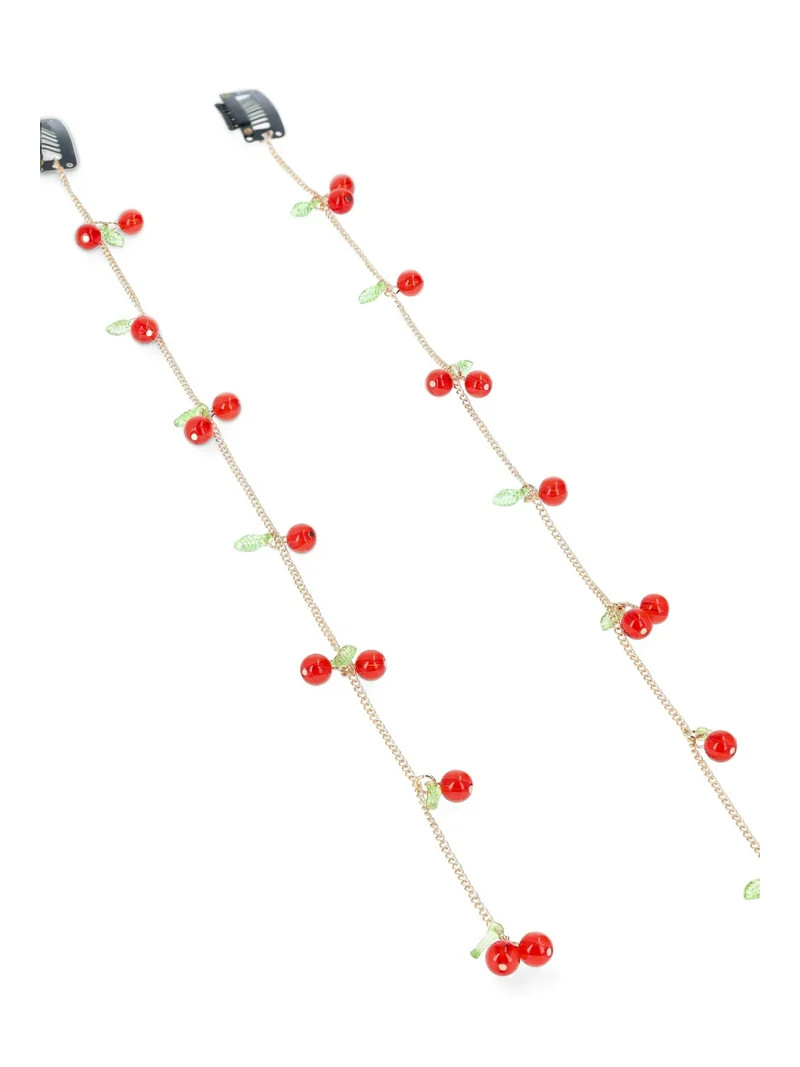 No Boundaries Women’s Cherry Hair Charms, 2-Pack, Red | Walmart (US)