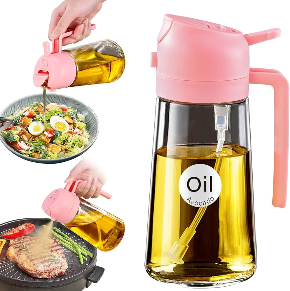 YARRAMATE Oil Sprayer for Cooking, 2 in 1 Olive Oil Dispenser Bottle for Kitchen, 16oz/470ml Prem... | Amazon (US)