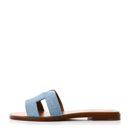 Denim Canvas Oran Sandals 36 Bleu Clair | FASHIONPHILE (US)