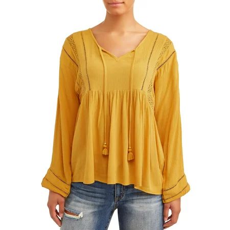 Sofia Jeans Dolman Sleeve Peasant Woven Blouse Women's | Walmart (US)