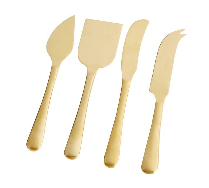 Dakota Cheese Knives, Set of 4 - Champagne Gold | Pottery Barn (US)