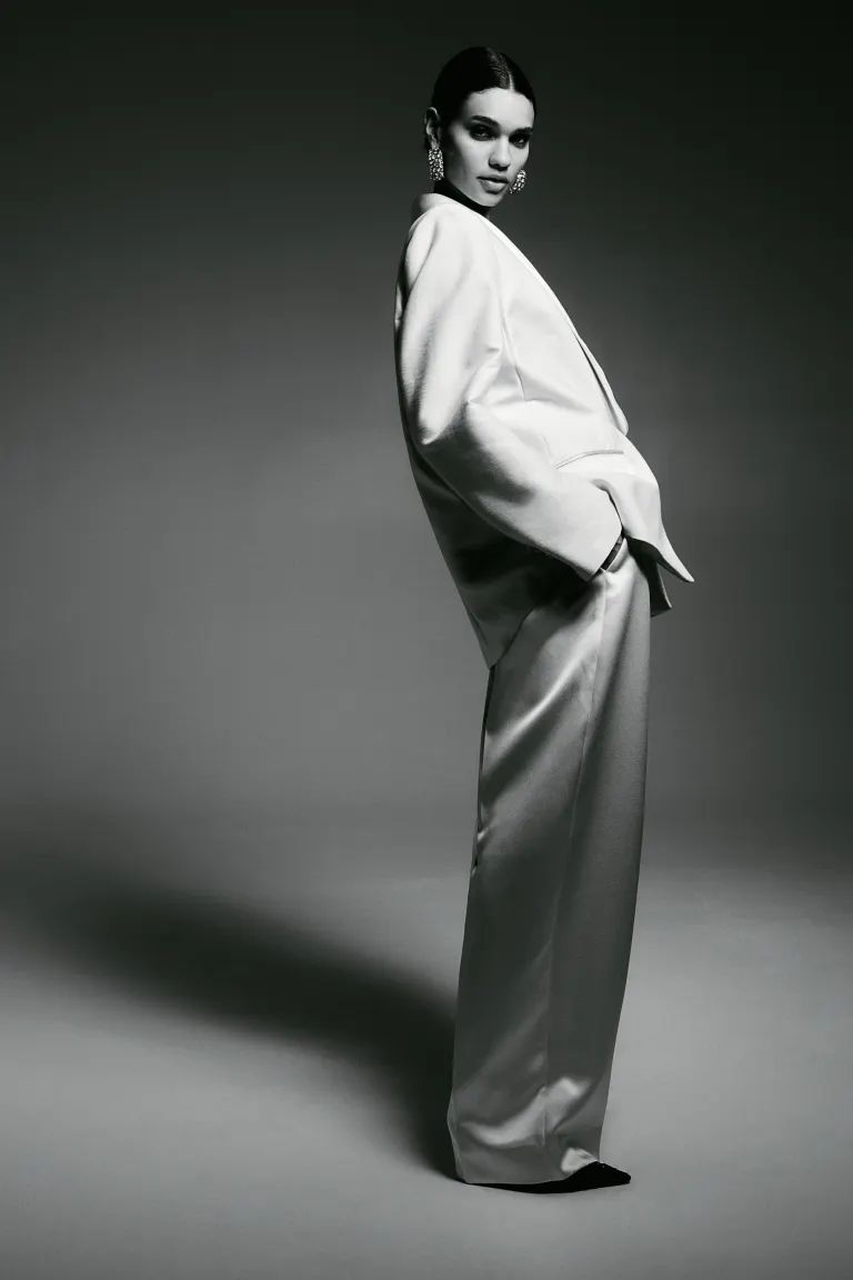 Shawl-collared Jacket - White - Ladies | H&M US | H&M (US + CA)