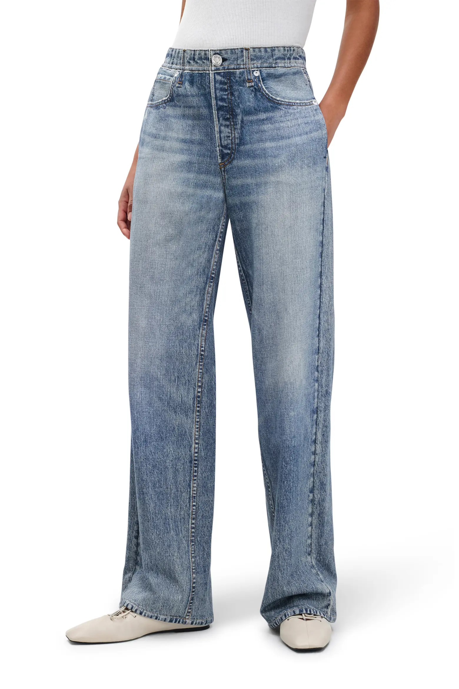 rag & bone Miramar Wide Leg Cotton Terry Pants (Women) | Nordstrom | Nordstrom
