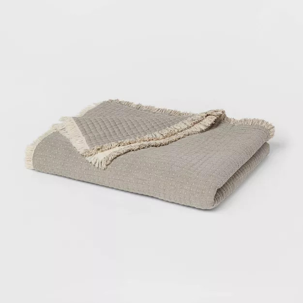 60"x80" Woven Throw Blanket Gray - Threshold™ | Target