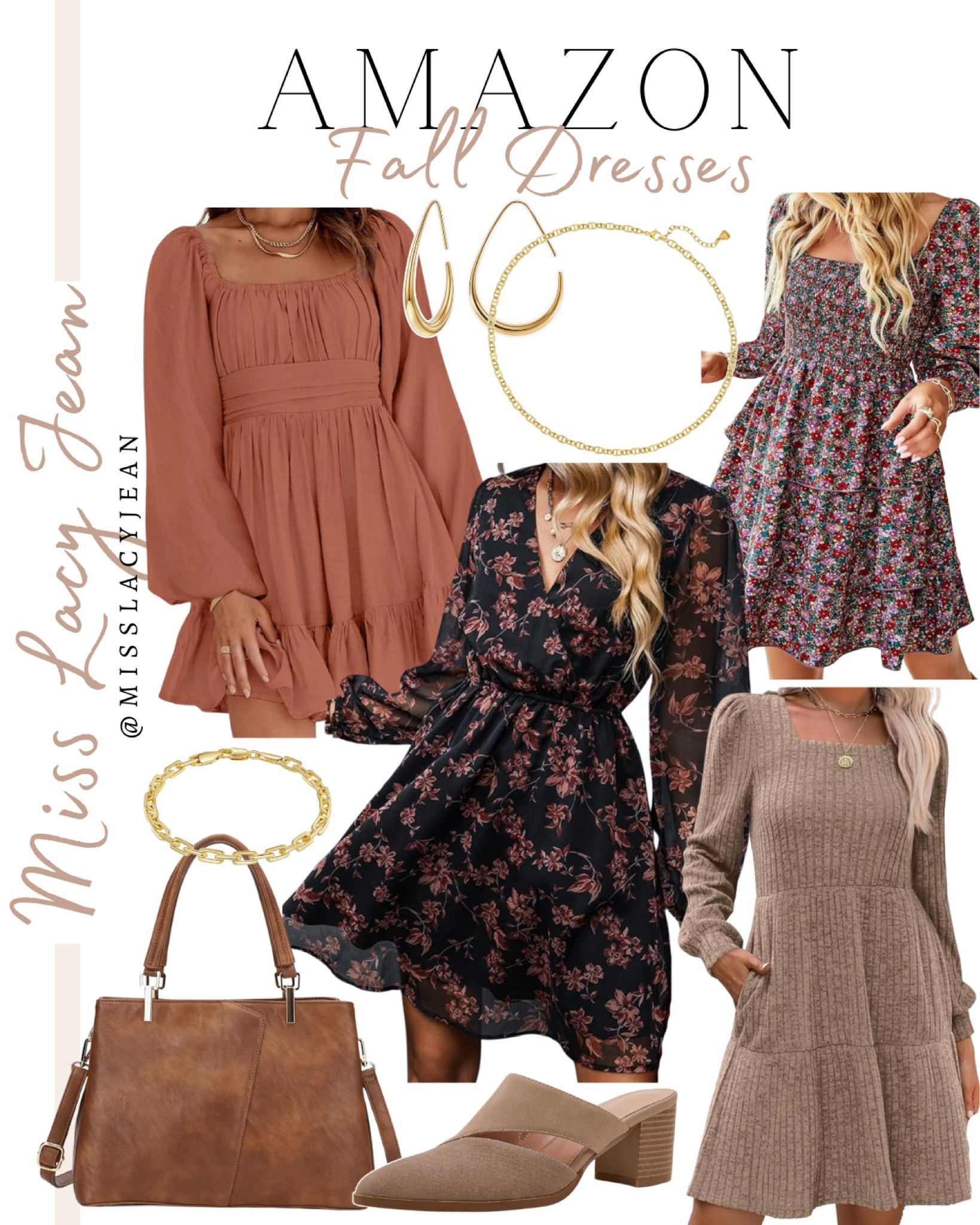 Love these fall dresses! Perfect for fall events or fall pictures.

Fall dress, fall bag, gold jewelry, heeled mules.

#LTKFindsUnder50 #LTKSeasonal #LTKStyleTip