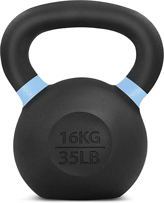 Yes4All Skull/Powder Coated Cast Iron Competition Kettlebell With Wide Handles & Flat Bottoms –... | Amazon (US)