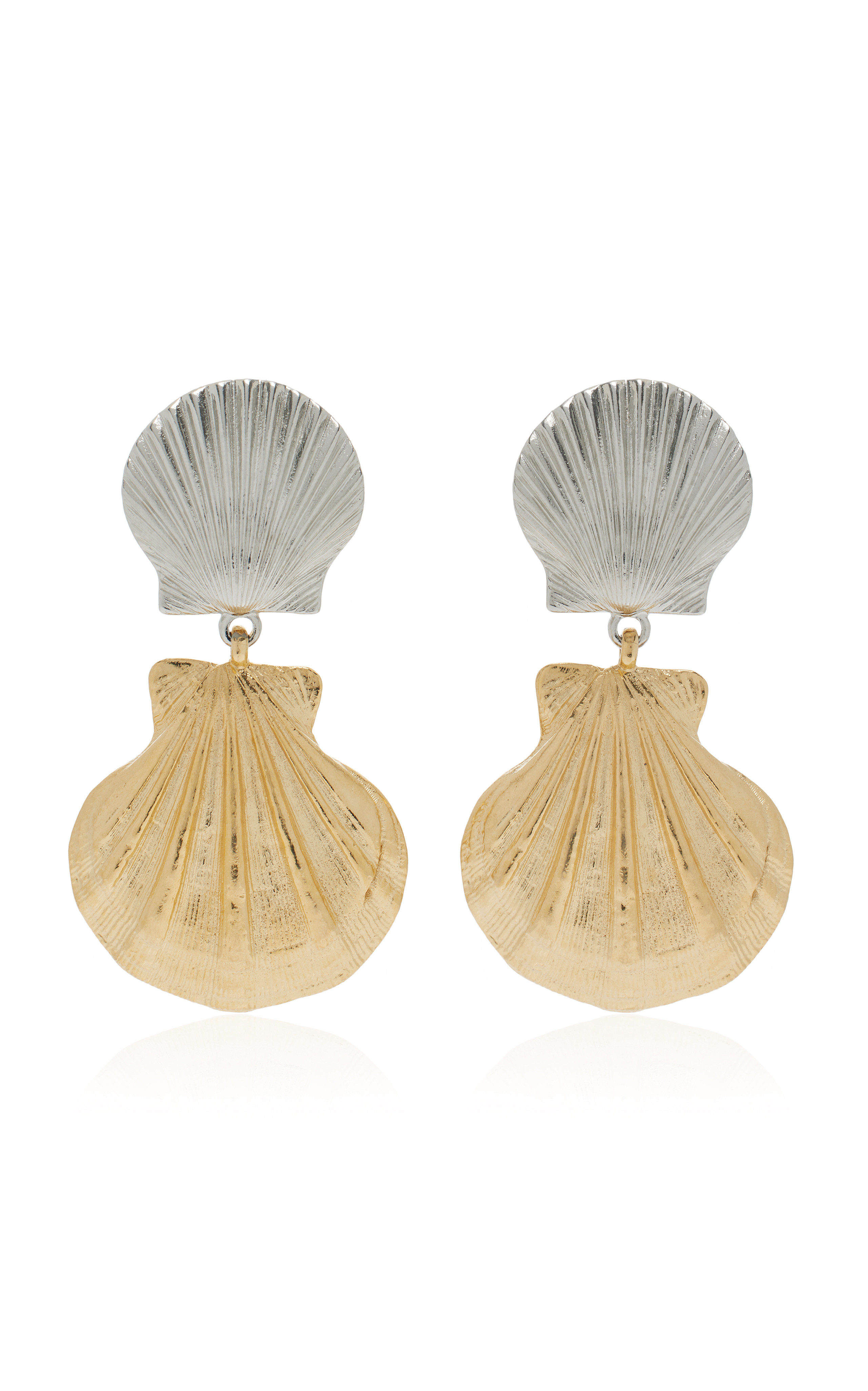 Exclusive Gold And Silver-Tone Shell Earrings | Moda Operandi (Global)