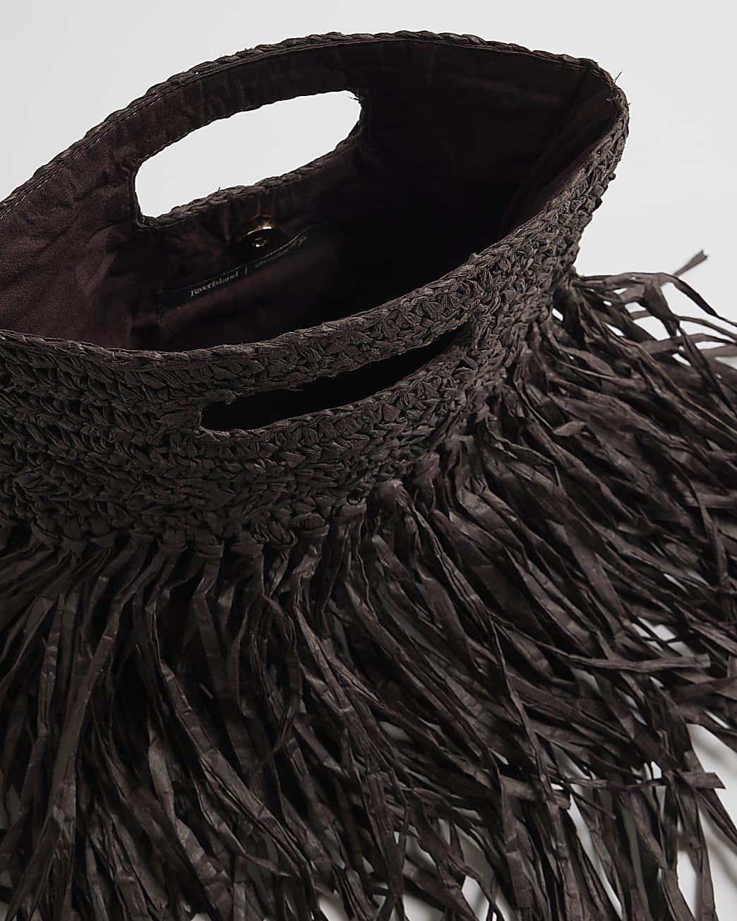 Brown Raffia Fringed Clutch Bag | River Island UK & IE