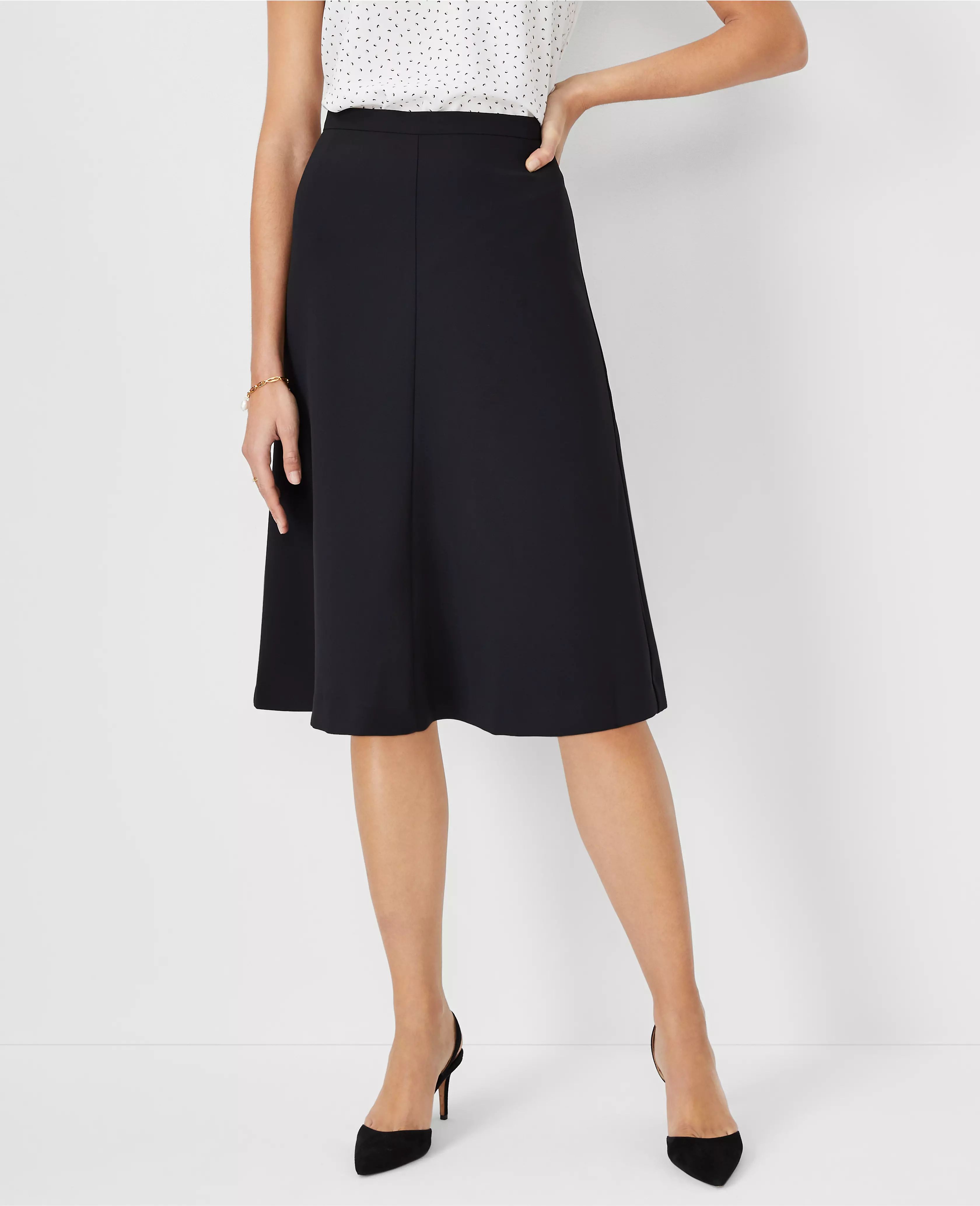 The Flare Skirt in Fluid Crepe | Ann Taylor (US)