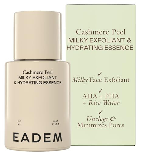 EADEM Gentle Exfoliating AHA & PHA Toner, Milky Rice Toner Exfoliant with Lactic, Azelaic, & Tranexamic Acid, Rice Water AHA Exfoliator & Pore Minimizer for Face and Body, 5.0 oz, Cashmere Peel | Amazon (US)