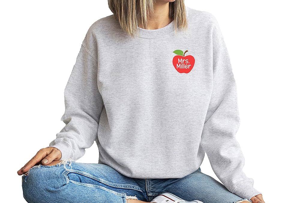 Teacher Sweatshirt, Personalized Teacher Sweatshirt, Teacher Gift, Sweatshirt, Gift For Teacher, ... | Amazon (US)