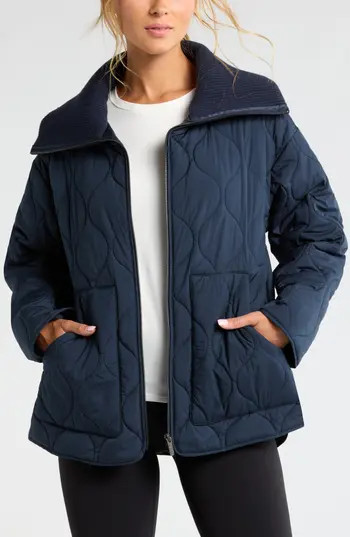 Zella Onion Quilted Jacket in Navy Sapphire at Nordstrom Rack, Size Medium | Nordstrom Rack