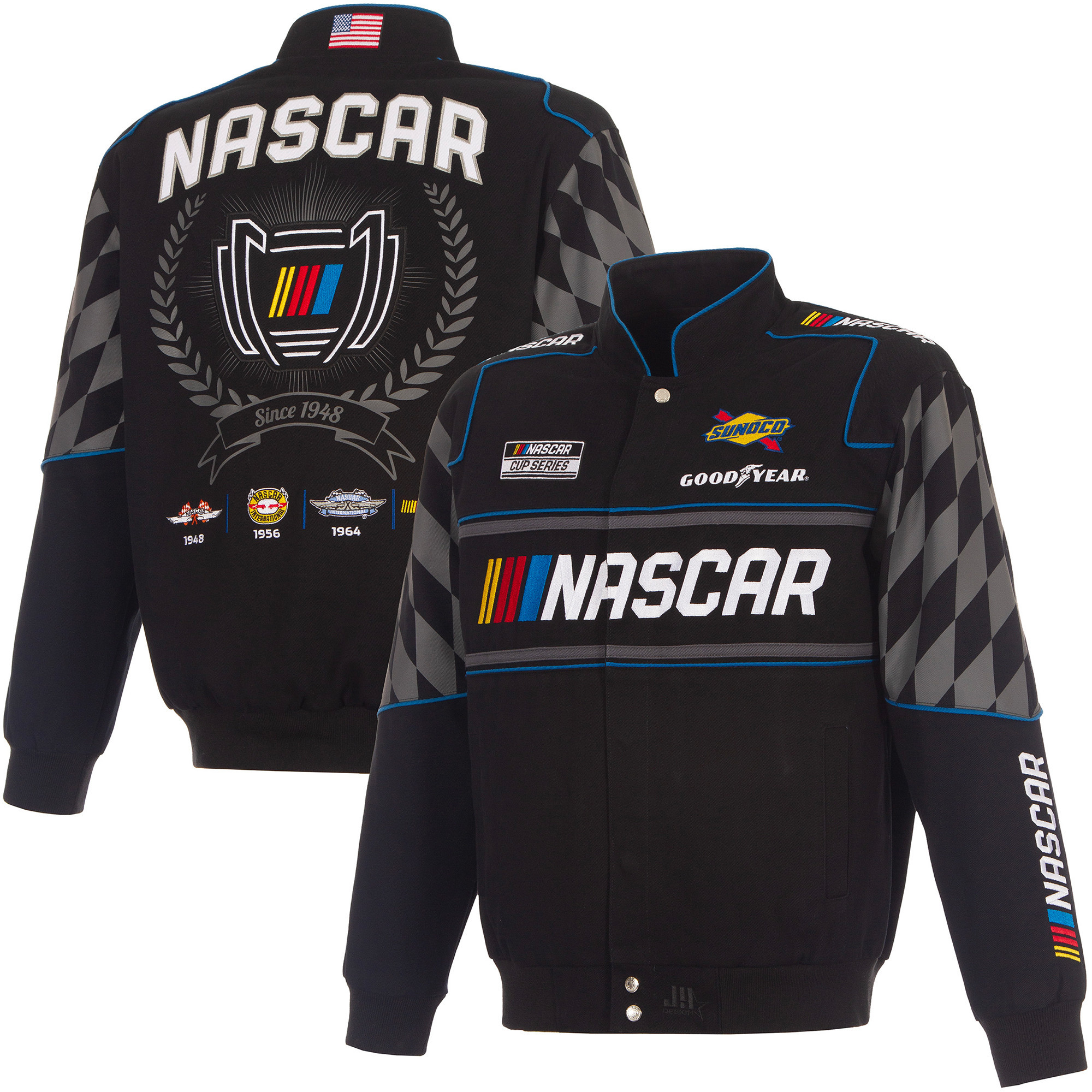 Men's JH Design Black NASCAR 2026 Full-Snap Twill Racing Jacket | Fanatics