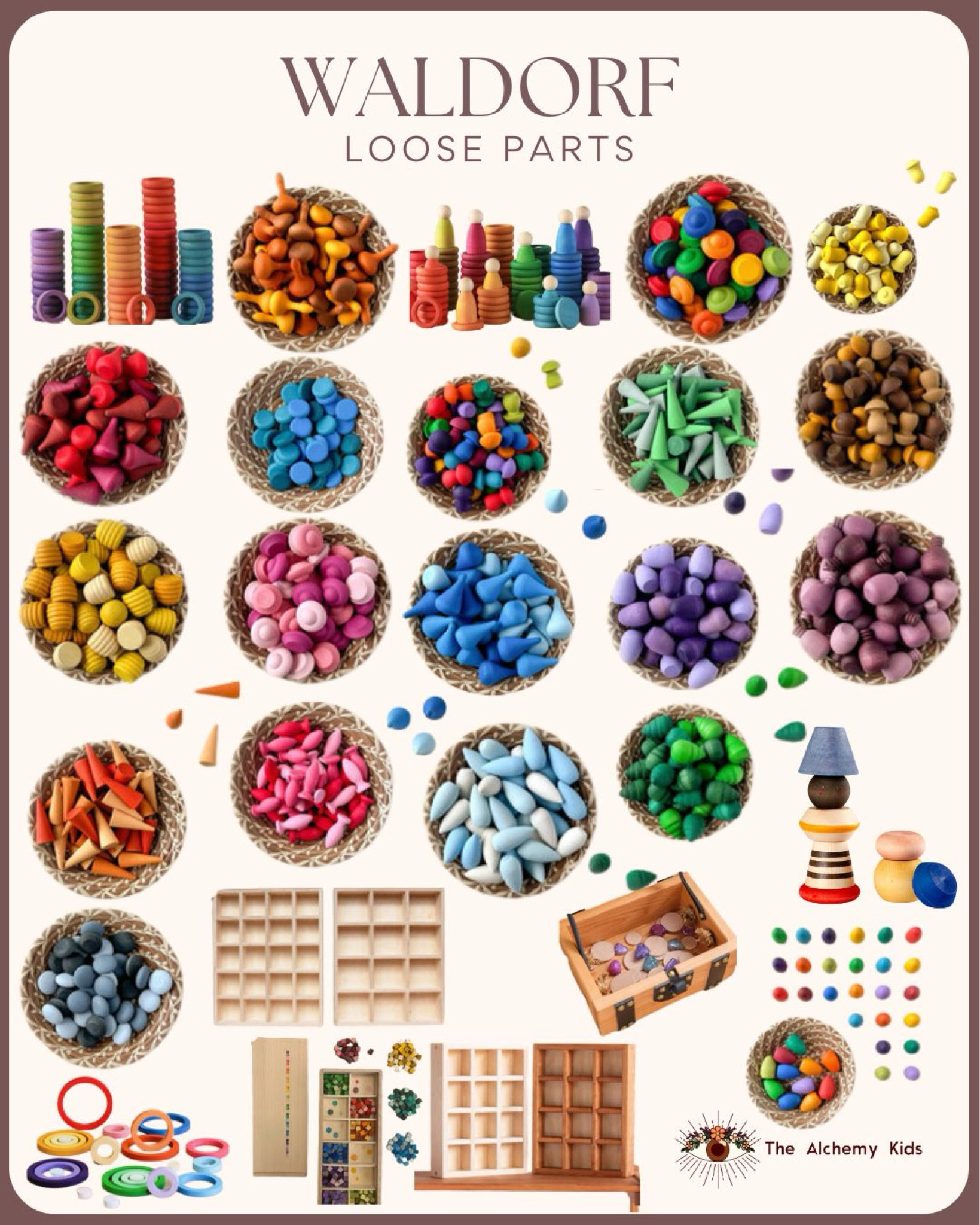 This collage features a beautiful selection of Waldorf-inspired loose parts—a perfect addition to open-ended play and sensory exploration for kids!

🌈 What’s Included?
🔹 Natural wooden pieces in every color of the rainbow
🔹 Assorted shapes: pebbles, cones, rings, and figures
🔹 Sorting trays and storage boxes for organization
🔹 Stacking elements for creative building

✨ Why Waldorf Loose Parts?
These open-ended materials encourage creativity, problem-solving, and fine motor skill development. Whether for imaginative play, counting, or sensory bins, they offer endless learning opportunities!

#WaldorfToys #LoosePartsPlay #OpenEndedPlay #MontessoriInspired #SensoryPlay #WoodenToys #MontessoriToys #TactileLearning #HandsonLearning #PreschoolPlay #FineMotorSkills #CreativePlay #STEMToys #HomeschoolingMom #PlayBasedLearning #EducationalToys #ToddlerActivities #MontessoriAtHome #KidsActivityIdeas #NaturalToys #EcoFriendlyToys #WaldorfEducation

#LTKKids #LTKFindsUnder100