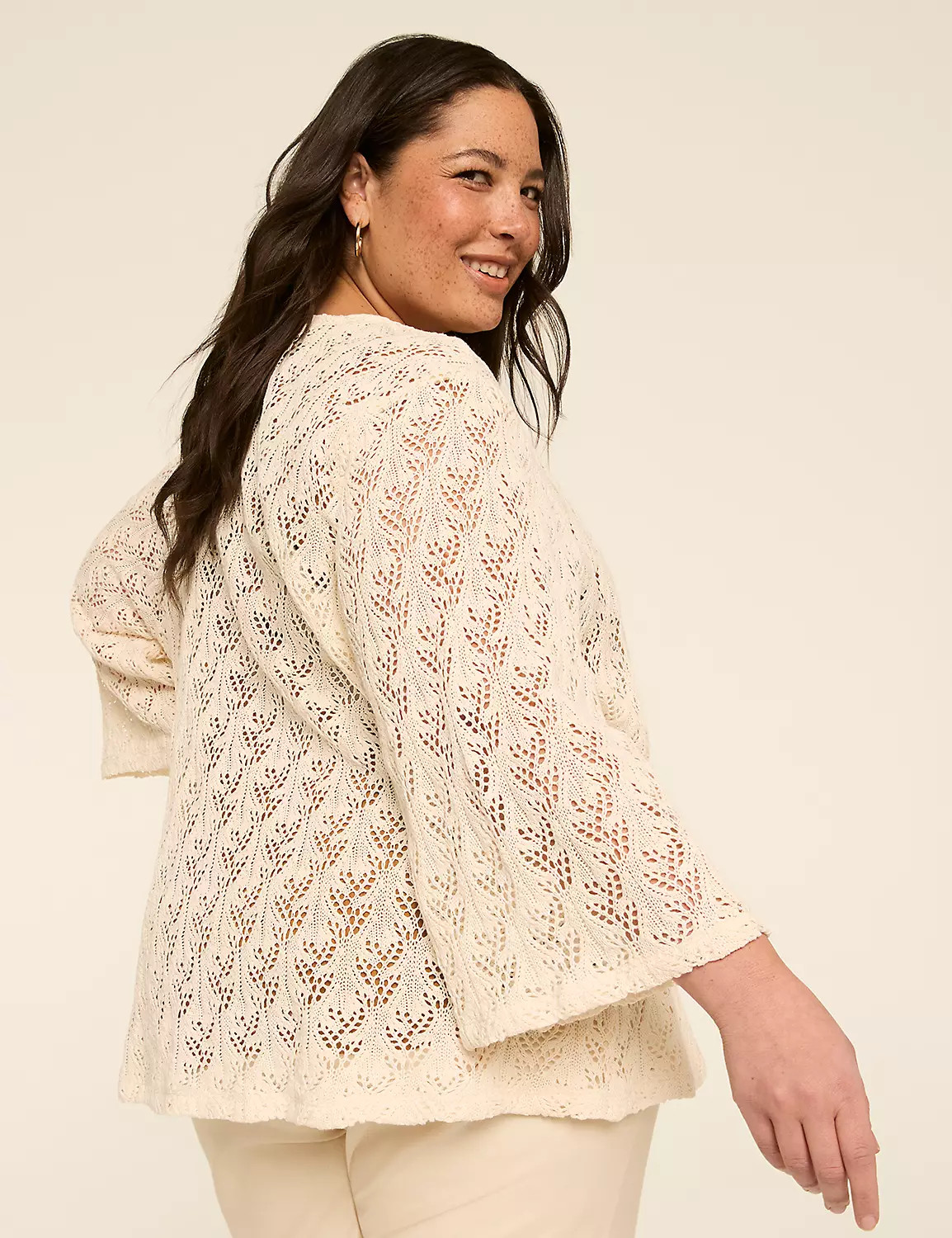 Open-Front Crochet Overpiece | Lane Bryant (US)