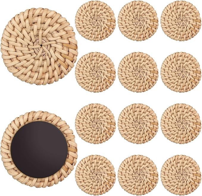 12 Pcs Rattan Fridge Magnets Boho Refrigerator Magnets with 1.18 in Magnet Rattan Decorative Magn... | Amazon (US)