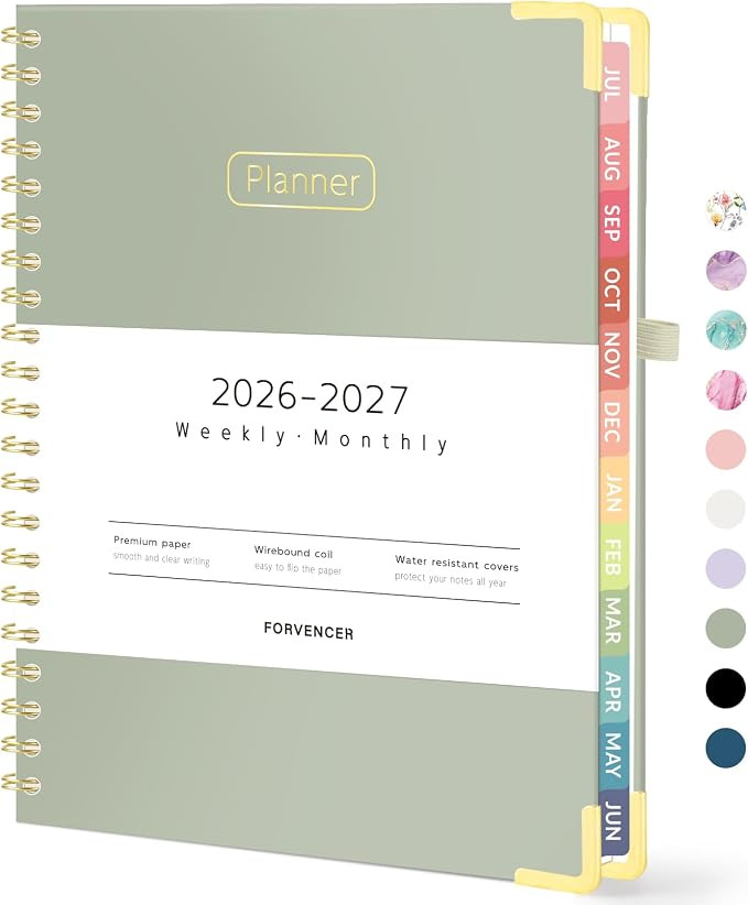 Forvencer Academic Planner 2026-2027, Hardcover Calendar Planner Weekly & Monthly, July 2026 - Ju... | Amazon (US)
