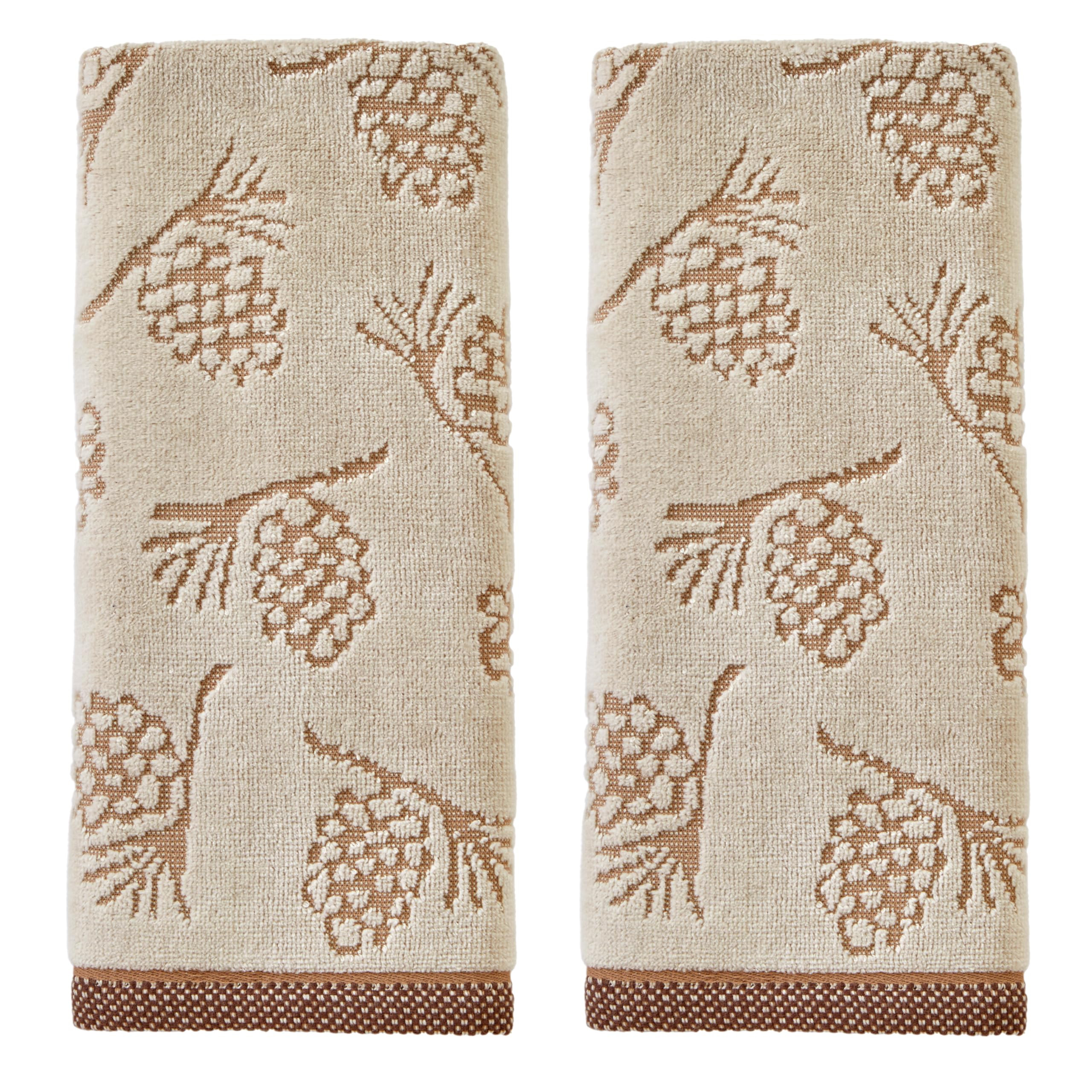 SKL Home Fall/Winter/Christmas Pinecone Jacquard Hand Towel 2pc Set for Bath/Kitchen/Bar & Gift, ... | Amazon (US)