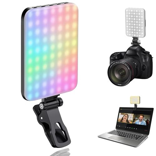 108 LED Video Light, 2500K-6500K RGB Selfie Light for iPhone-CRI 97+, 2200mAh Camera Light with 3CCT/RGB 360° Full Color/20 Lighting Effects, Portable Phone Light for Party, Photography, Streaming | Amazon (US)