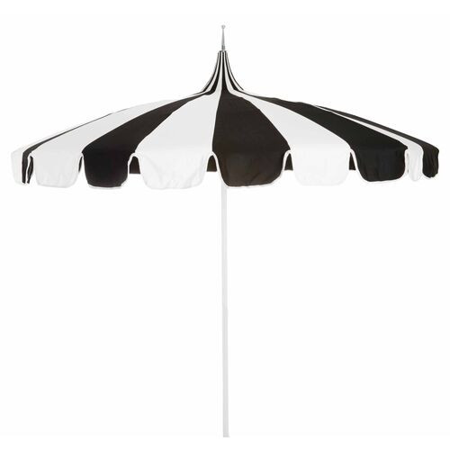 Pagoda Patio Umbrella, Black/White | One Kings Lane