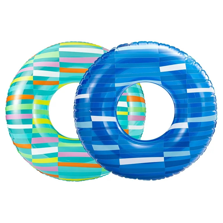 Bluescape Inflatable Swim Tube Pool Float, Green & Blue color, 2-Pack, for Kids & Adults, Age 9 &... | Walmart (US)