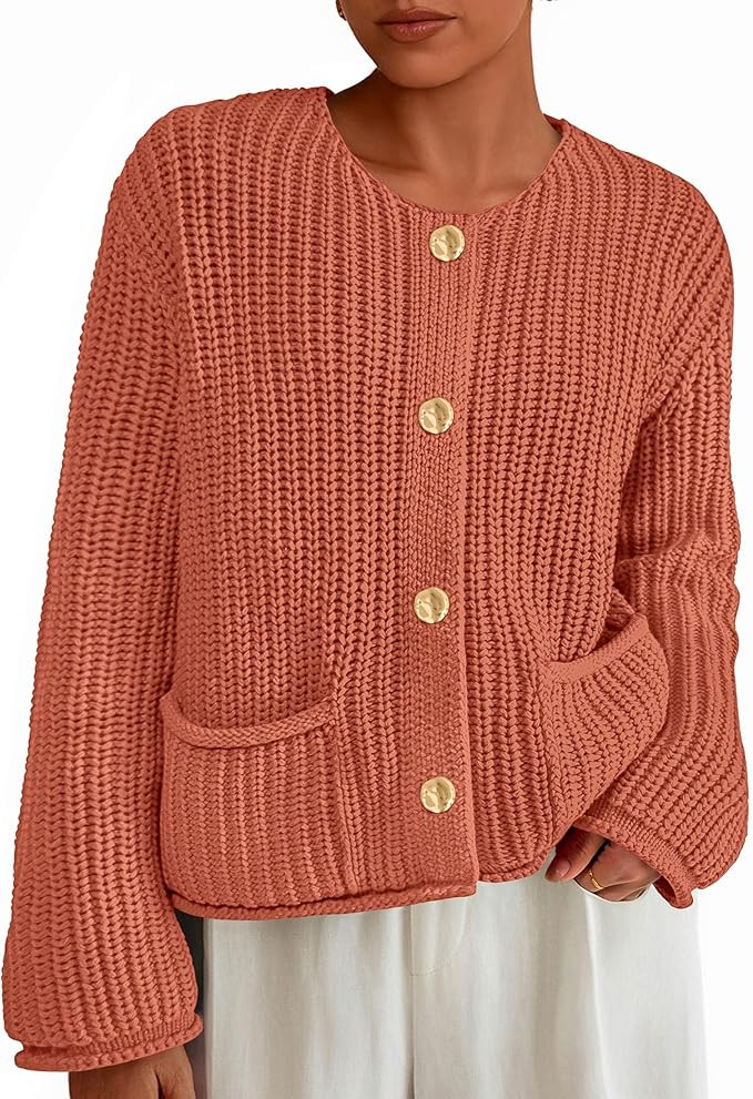 PRETTYGARDEN Cardigan Sweaters for Women 2025 Trendy Oversized Knit Chunky Button Cardigans Fall ... | Amazon (US)