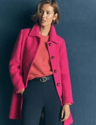Aylesford Wool Coat-Bright Pink | Boden (US)