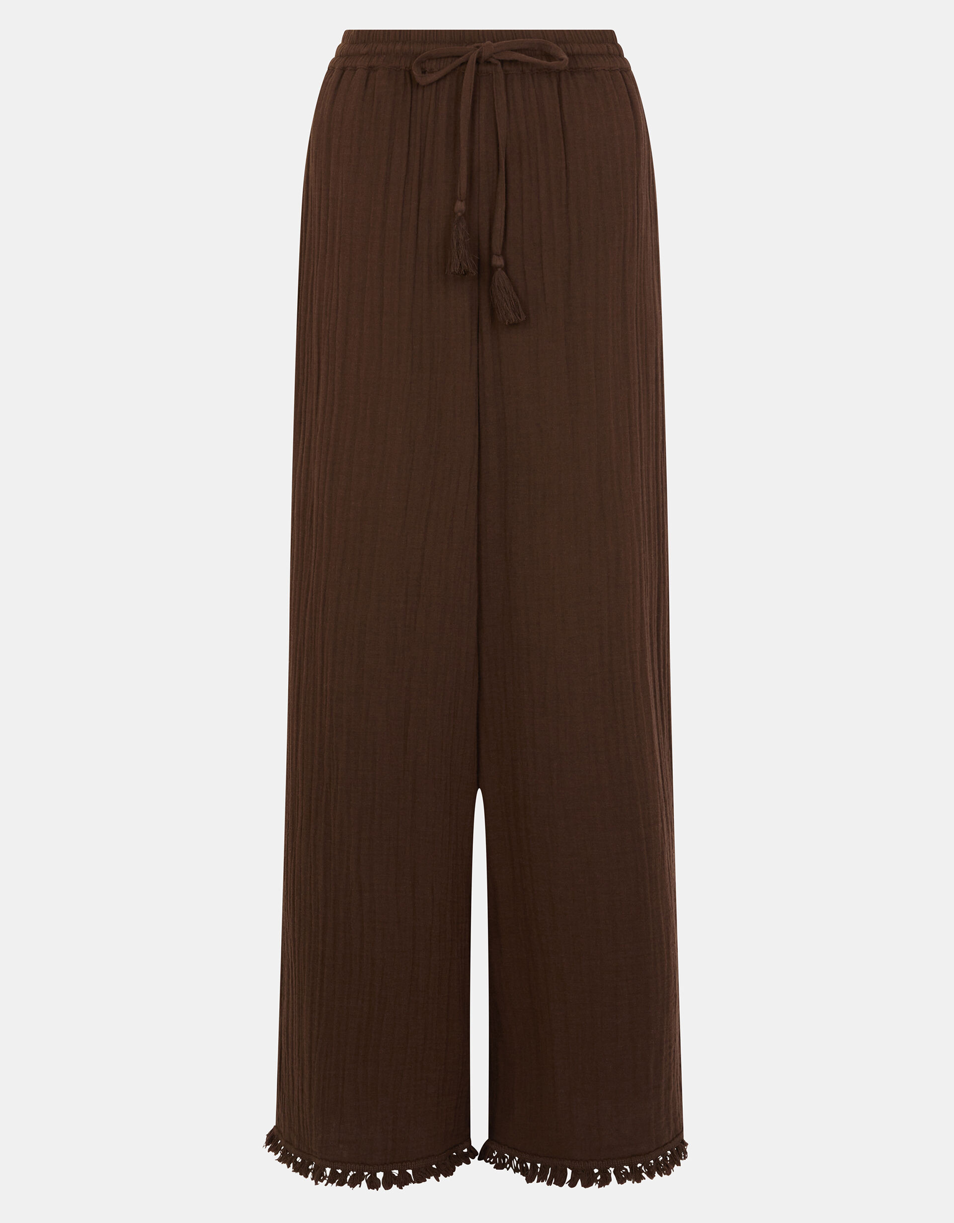 Crinkle Wide Leg Trousers Brown | Accessorize (Global)