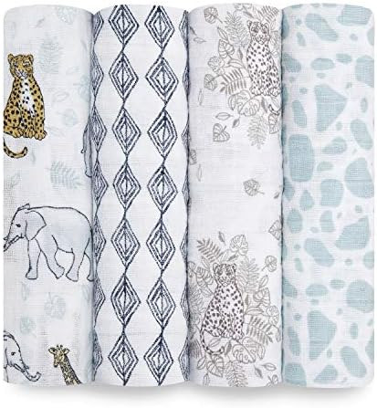 aden + anais Swaddle Blanket, Boutique Muslin Blankets for Girls & Boys, Baby Receiving Swaddles, Id | Amazon (US)