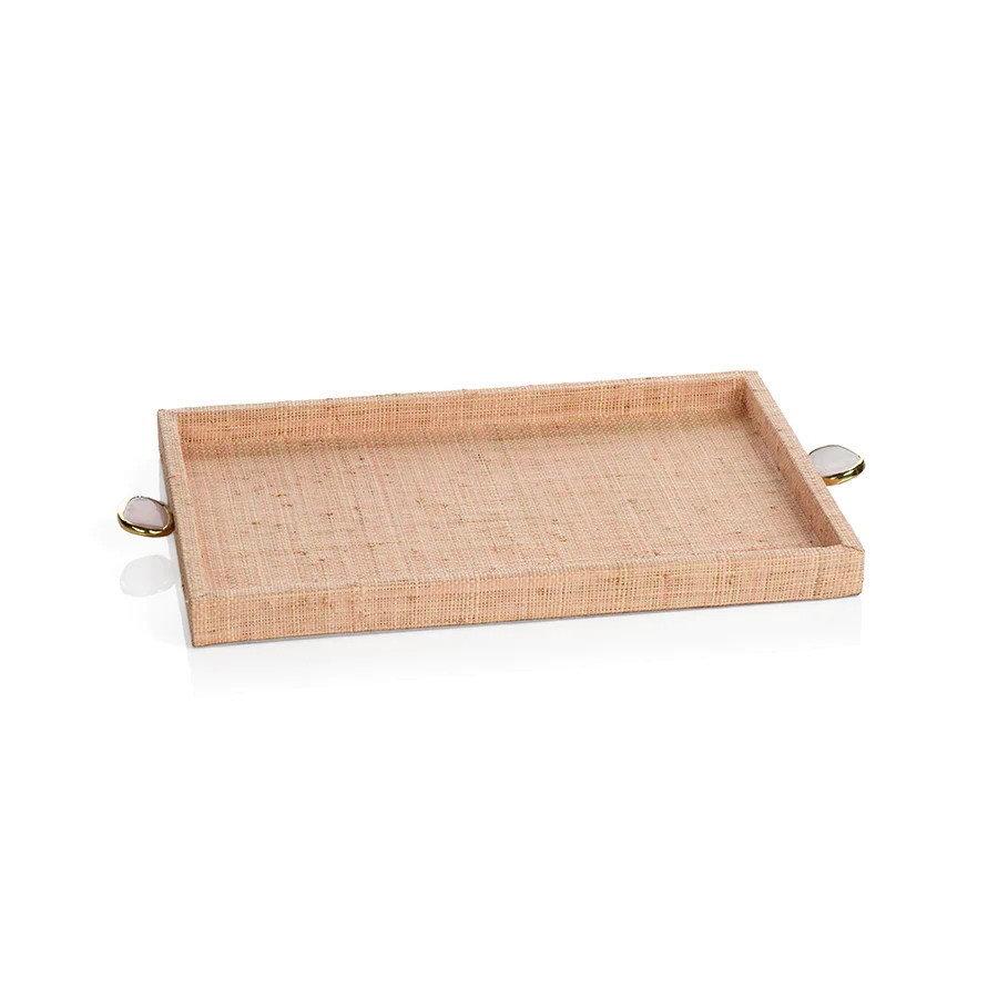 Blush Raffia Tray | Megan Molten