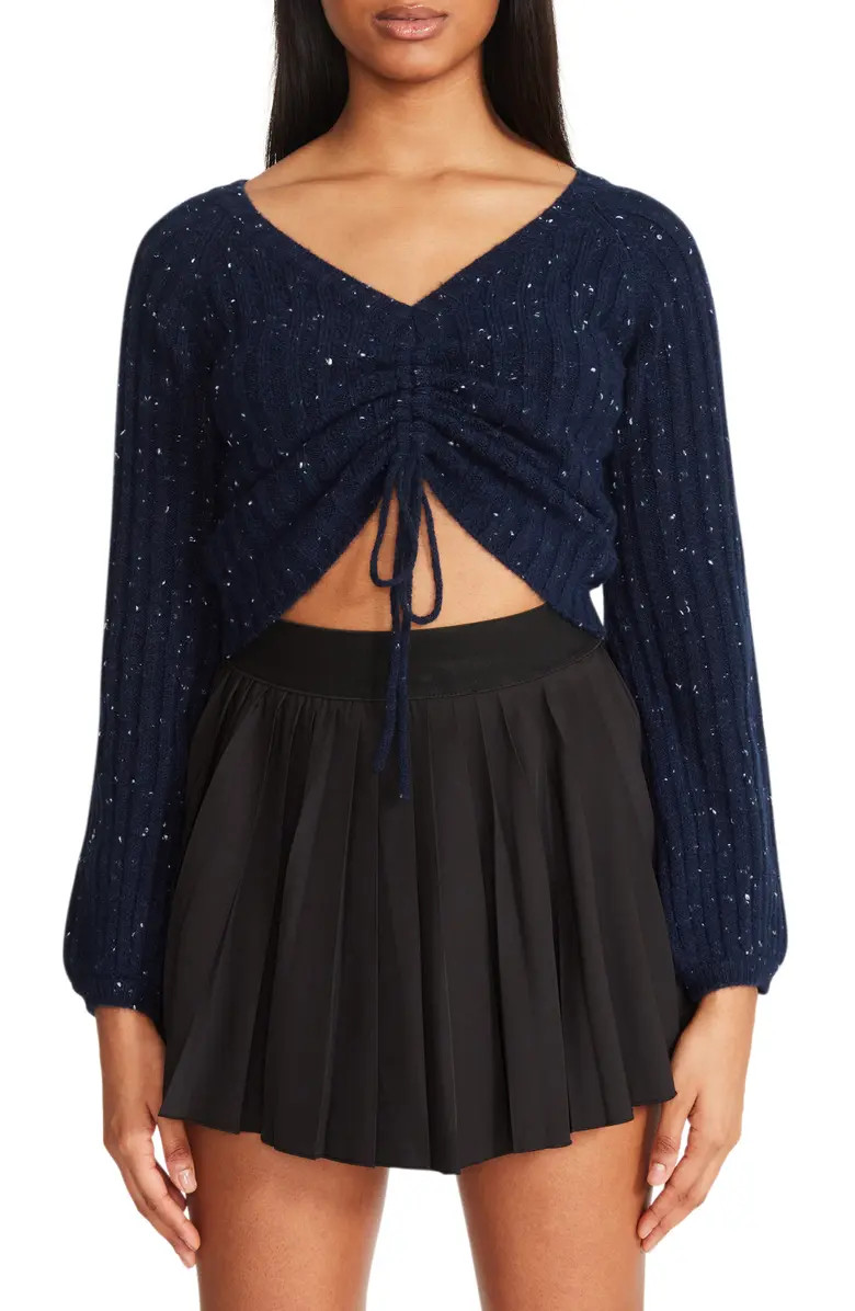 Ruched Out Crop Sweater | Nordstrom