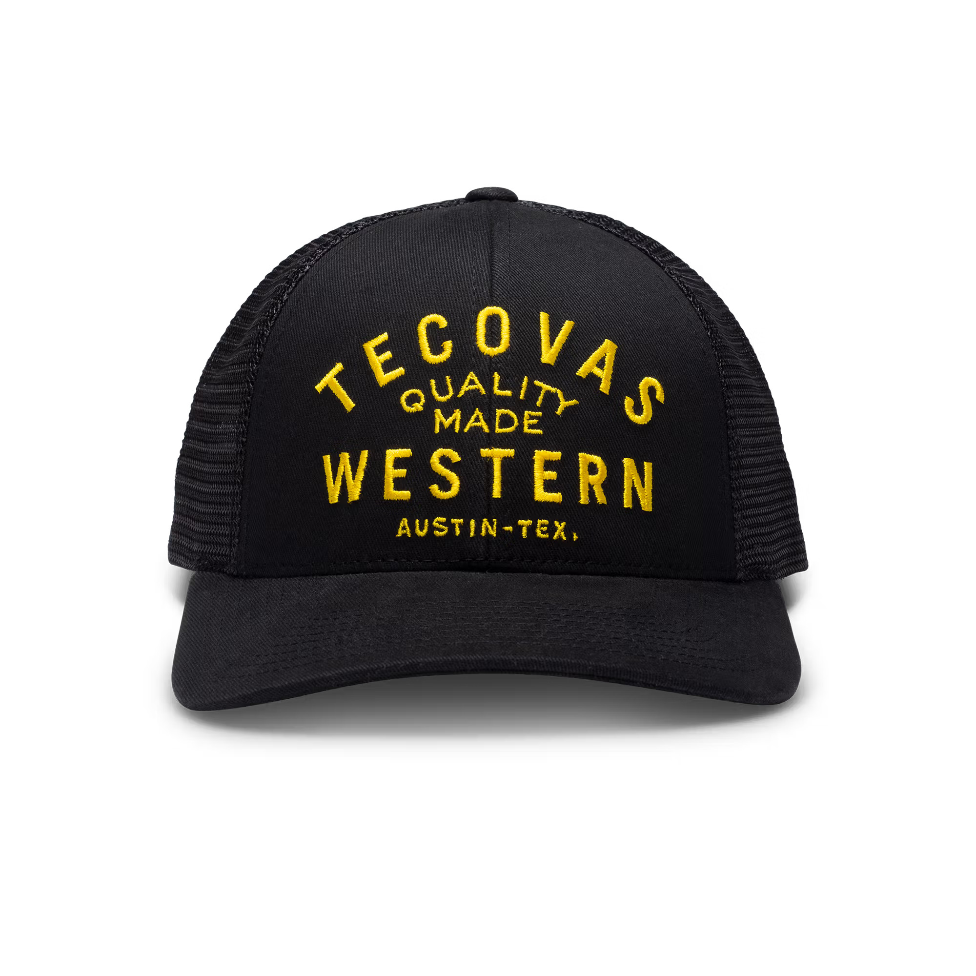 Men's Embroidered Mesh Trucker Hat |  Tecovas Hat - Black | Tecovas | Tecovas