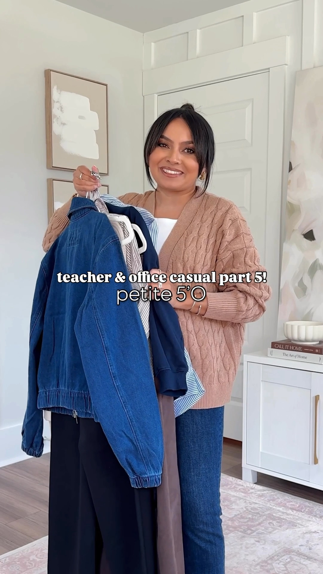 Teacher & Office Casual Outfits Part 5!
For reference: I’m 5’0, 32b bra size, and 2/26 in bottoms, pear shaped. 
*Everything I share is unaltered! TTS means true to size.

Denim jacket size xs petite TTS
White tank size xs TTS
Olive green pine pants size 26 petite TTS
Gold flats - old, similar linked

Gray sweater size xs petite TTS
Black belt size waist size below 37” TTS color R-classic black & brown
Black pants size 2 petite TTS
Red flats size 5 TTS

Brown stripe button down size xs petite TTS
Ivory sweater size xs TTS
Brown pants size 25 - sized down one size 
Gold flats - old, similar linked

Navy sweatshirt size xs petite TTS
Blue stripe button down size petite xs TTS
Ivory natural pants size 26 petite TTS
White sneakers size 6 TTS

Camel cardigan size xs petite TTS
Pink plaid button down size xs petite TTS (more orange in person)
Jeans size 26, 26” inseam TTS
Brown flats - old, similar linked 


Teacher outfits
Back to school
Office casual
Smart casual 
Fall outfit ideas
Casual style
Pull on pants
Petite outfits
Summer outfit ideas
Wear to work
Dresses with sneakers 
Travel outfits
Rachel Miranda Blog
Honeysweetpetite
Honey Sweet Petite


#LTKPetite #LTKSaleAlert #LTKWorkwear