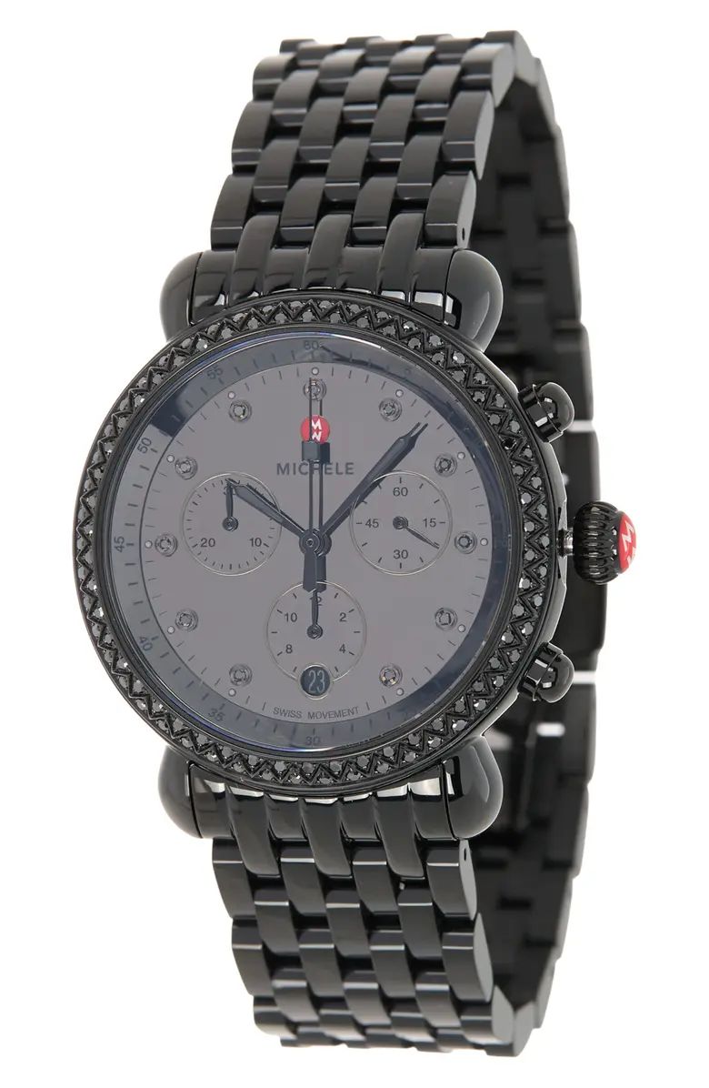 MICHELE Noir Mirror Diamond Bracelet Watch, 39mm - 0.03 ctw | Nordstromrack | Nordstrom Rack