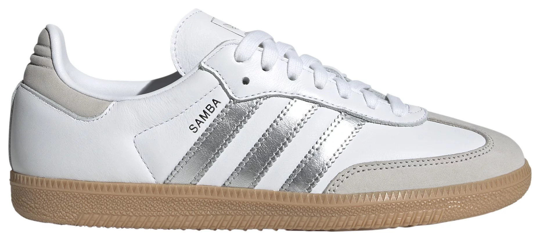 adidas Women's Samba OG Shoes, Size 10.5, White/Silver/Gum | DICK'S Sporting Goods