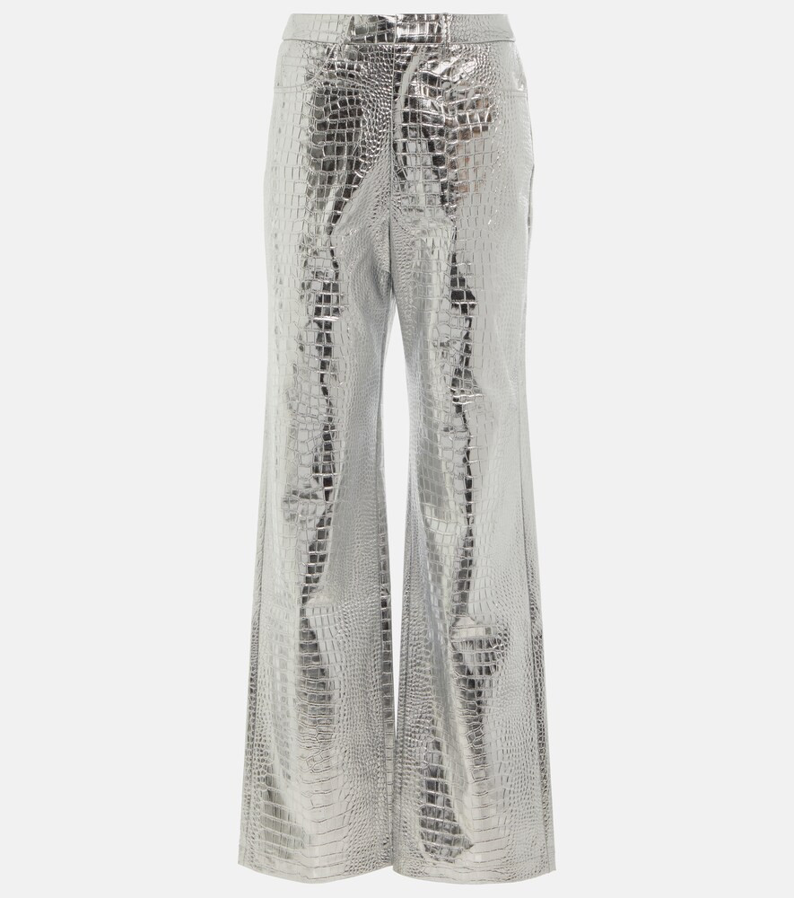Croc-effect high-rise straight pants | Mytheresa (INTL)