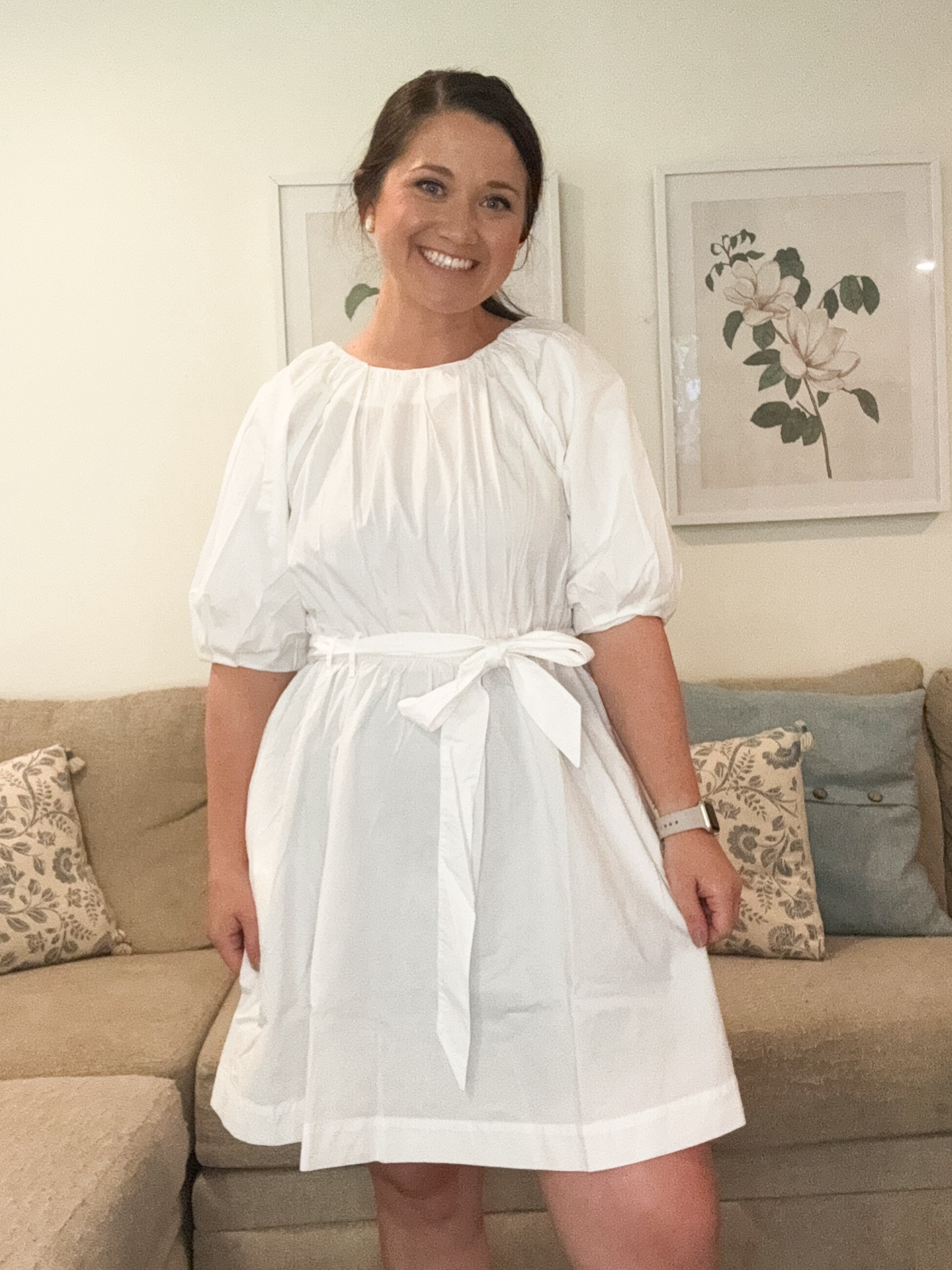 White dress. Summer dress. Summer outfit 